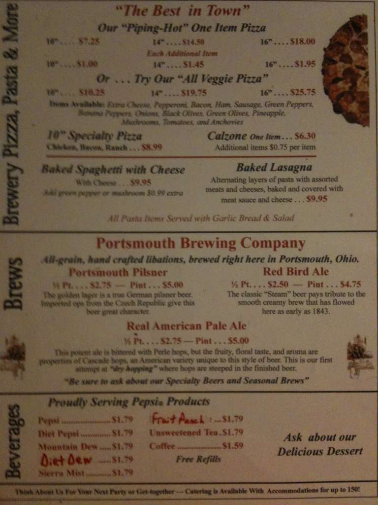 Portsmouth Brewing Co Menu, Menu for Portsmouth Brewing Co, Portsmouth