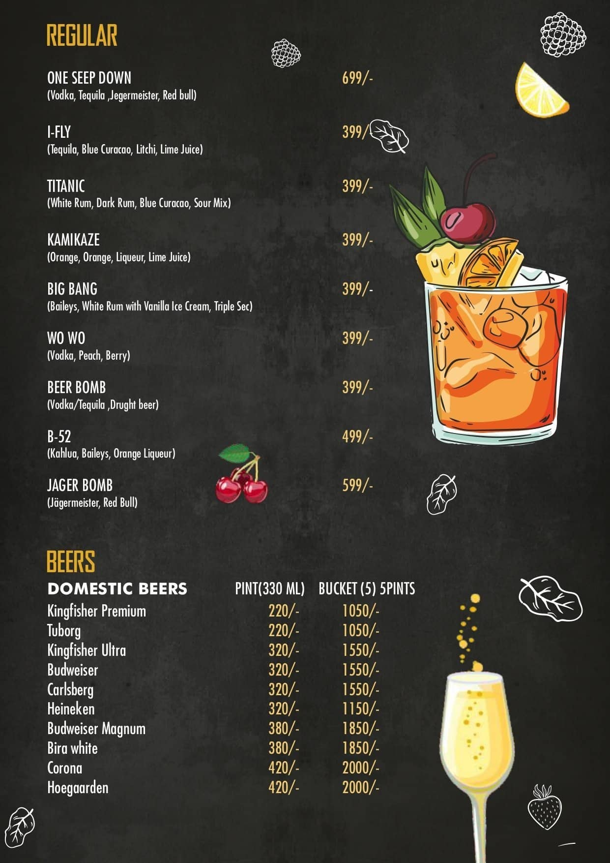 Menu of Ice N Fire Sky Lounge, Baner, Pune