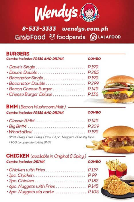 Wendy S Menu Menu For Wendy S Ortigas Mandaluyong City