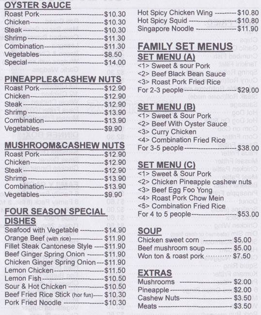 Golden Bay Takeaways menu