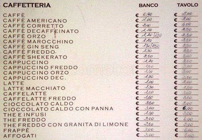 Menu di Bar Totó 