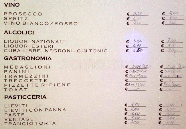 Menu di Bar Totó 
