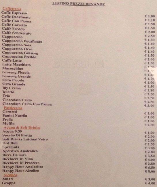 Mase' Bar Gastronomia меню