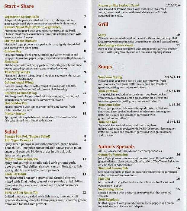 Nahm Thai Bistro Menu Menu For Nahm Thai Bistro Whalley Surrey   B6a33029ff10a619362436cfebff737a 