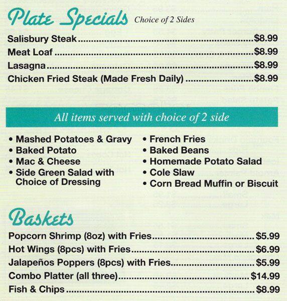 Menu at Tj's Cafe, Martinez, Pacheco Blvd