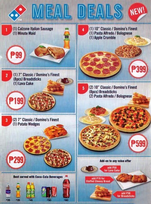 Domino S Pizza Menu Menu For Domino S Pizza Legaspi Village