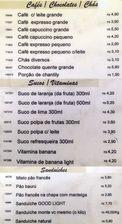 Di MERCATTO cardápio