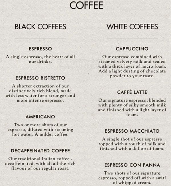😀 Caffe nero coffee menu. Caffeine in Caffe Nero Coffee. 20190217