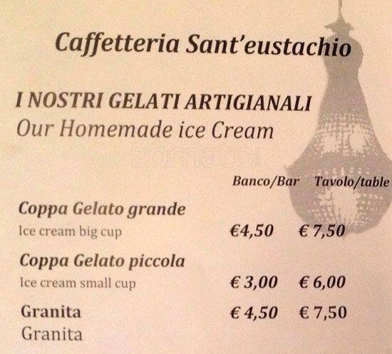 Menu de Caffetteria Piazza Di Sant'Eustachio