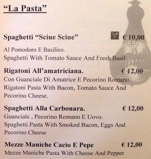 Menu de Caffetteria Piazza Di Sant'Eustachio