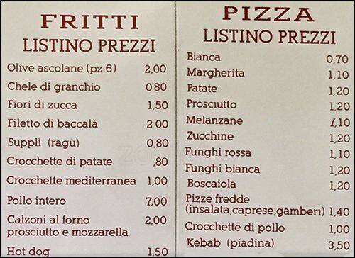 Menu di Pizzeria Il Portoncino 