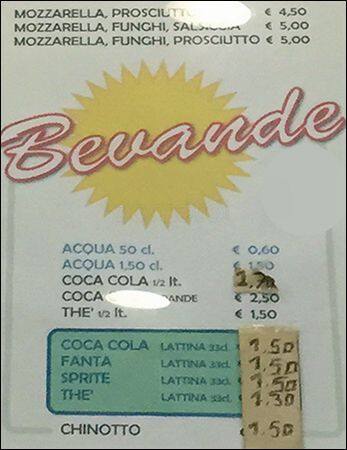 Menu di Pizzeria Il Portoncino 
