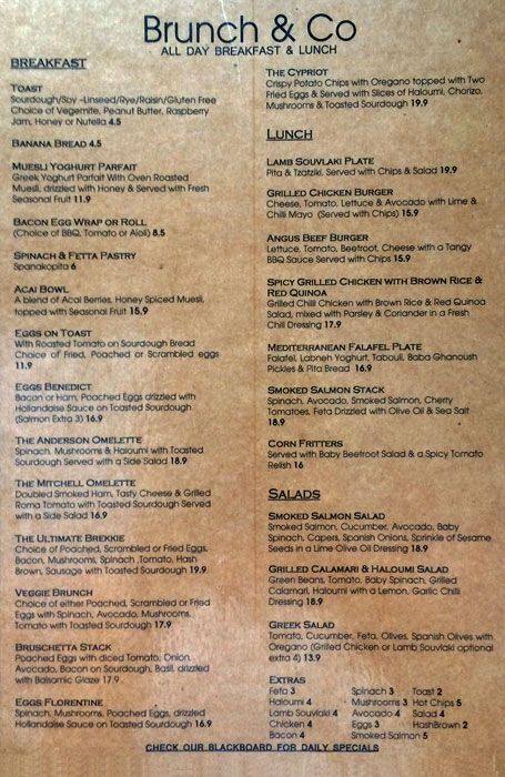 Brunch & Co Menu, Menu for Brunch & Co, Alexandria, Sydney - Urbanspoon ...