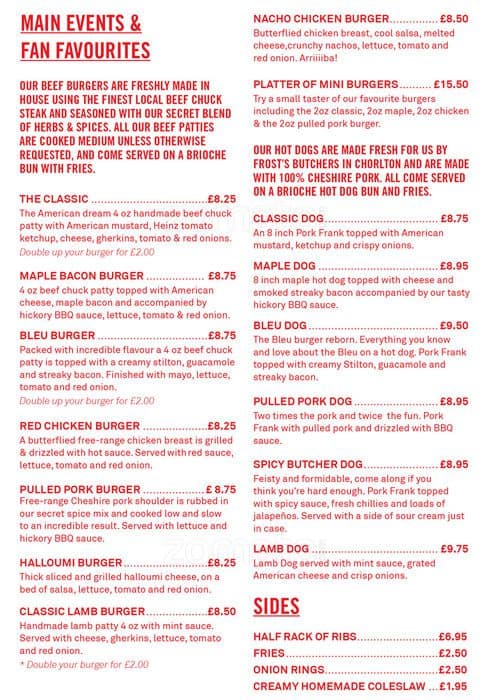 Menu At Tib Street Tavern Pub & Bar, Manchester