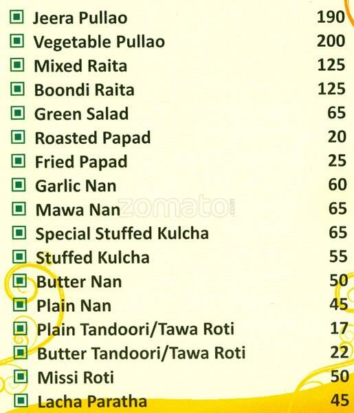 Niros menu