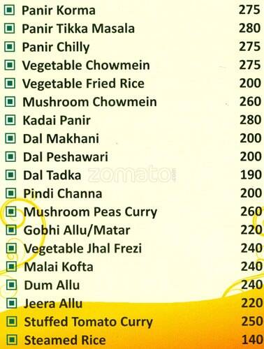 Niros menu