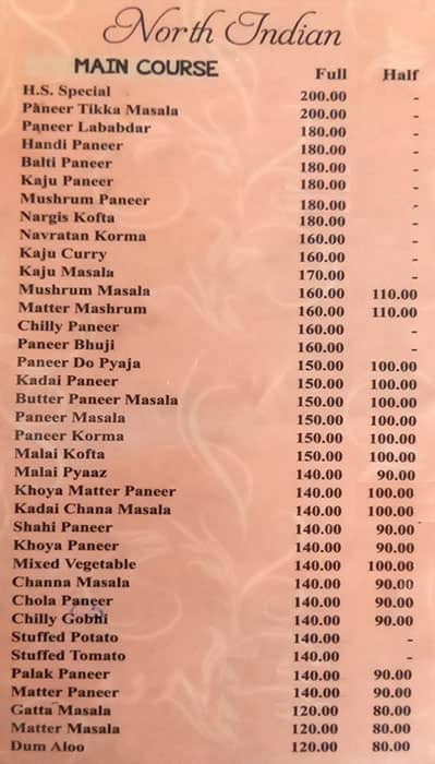 Harishankar Veg Restro menu