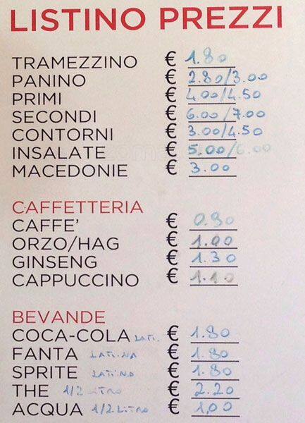 Menu di Bar Mauro 