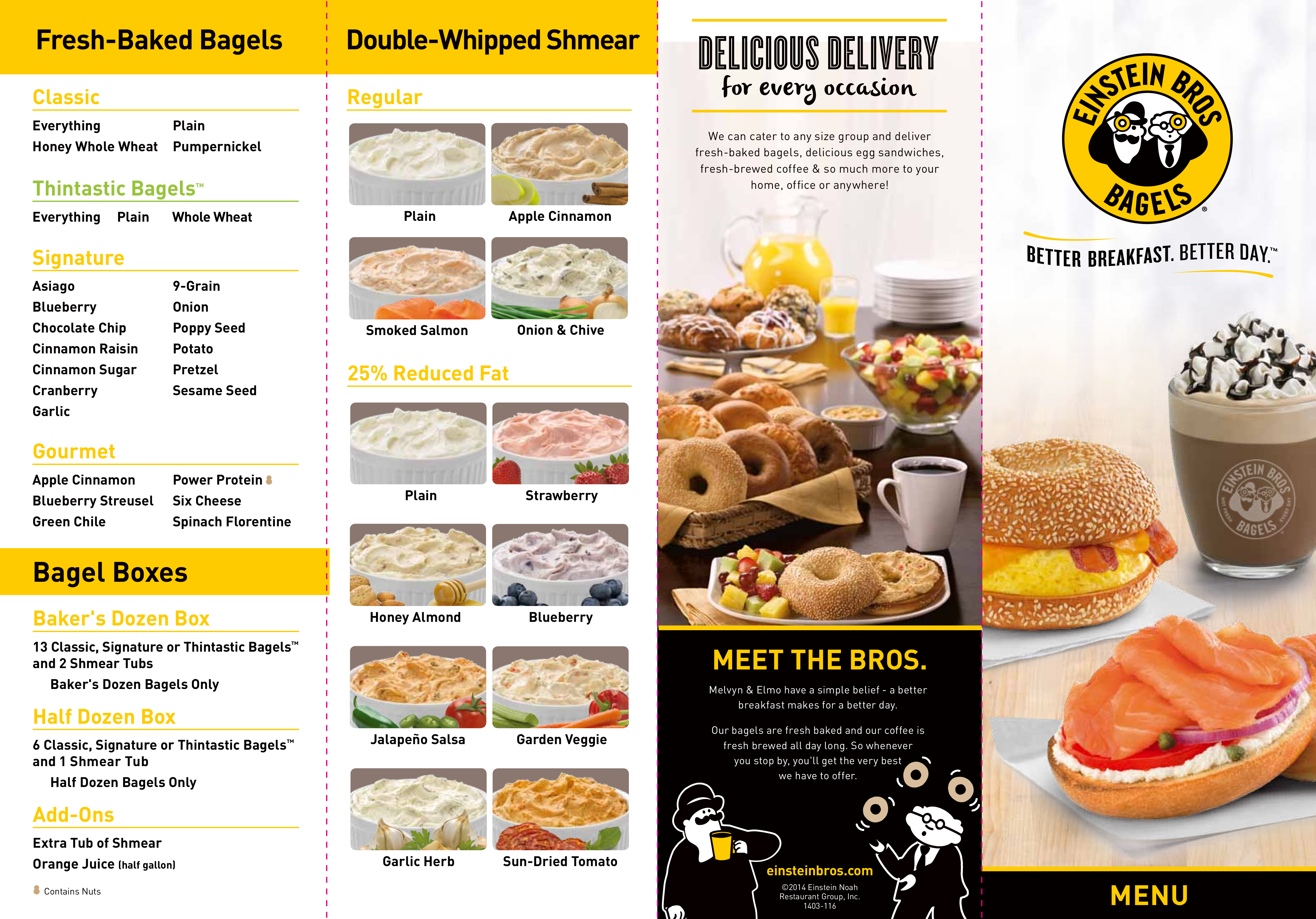 Einstein Bros Bagels Menu, Menu for Einstein Bros Bagels, Bloomfield