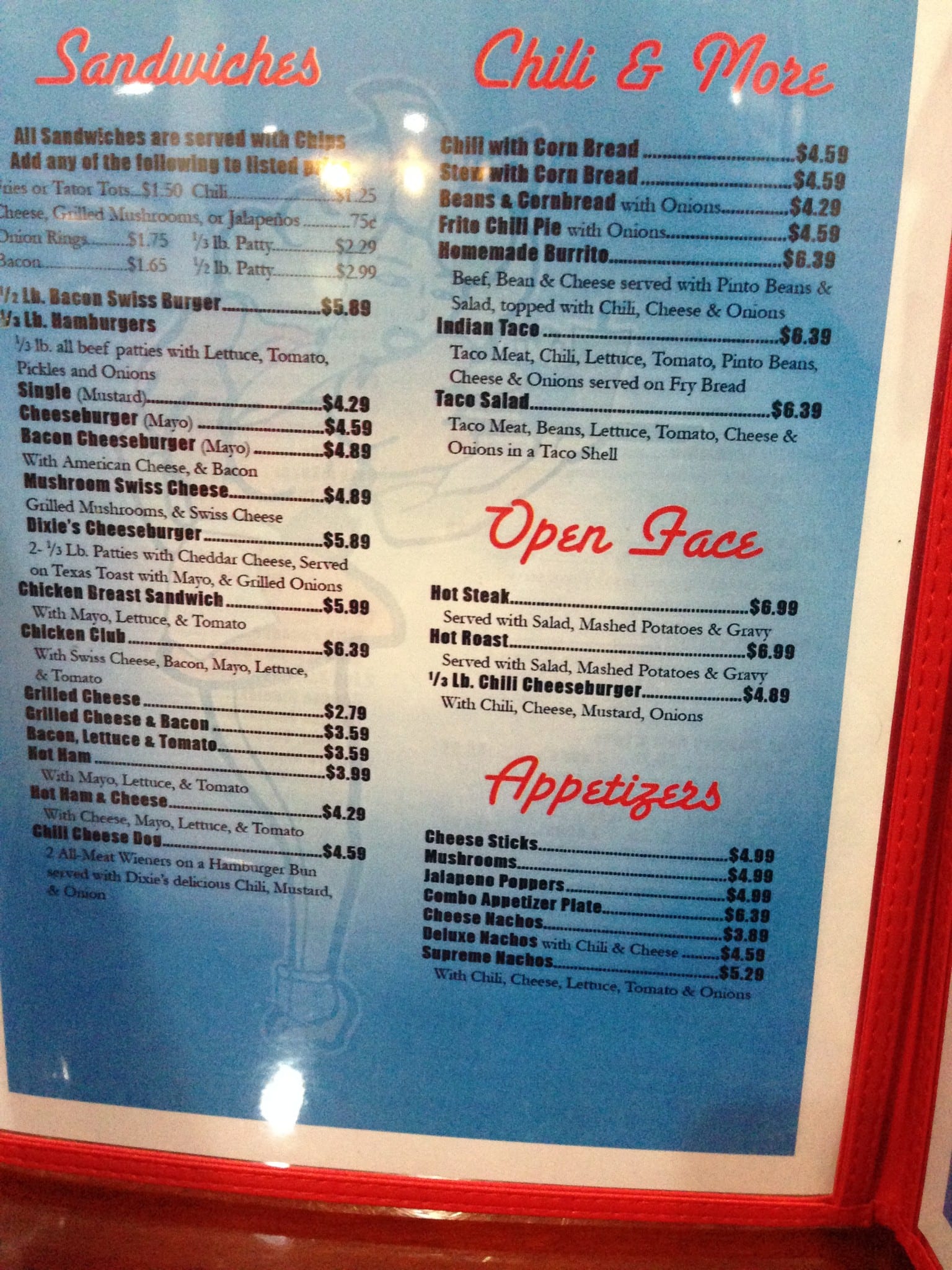 Menu at All American Diner restaurant, Midwest City, 212 S Air Depot Blvd