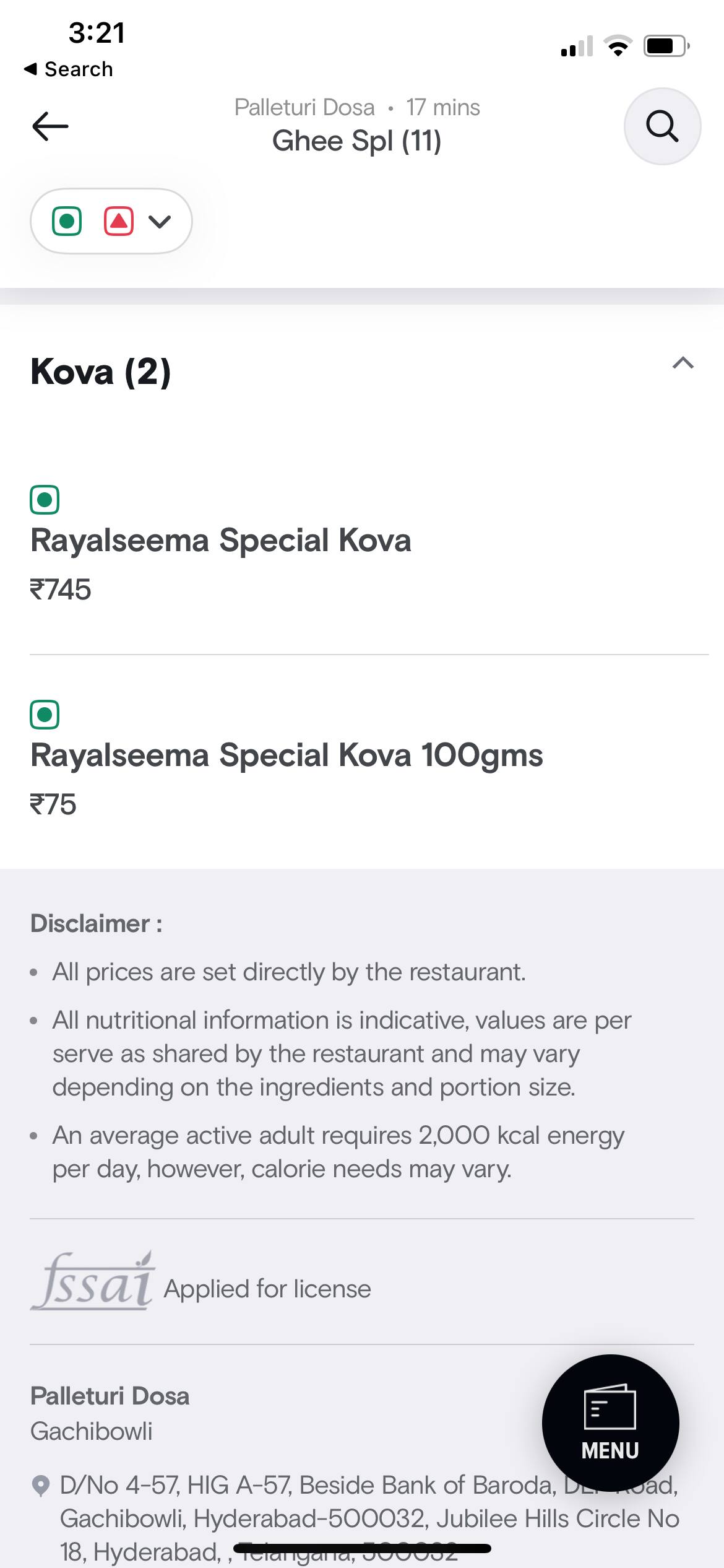Menu