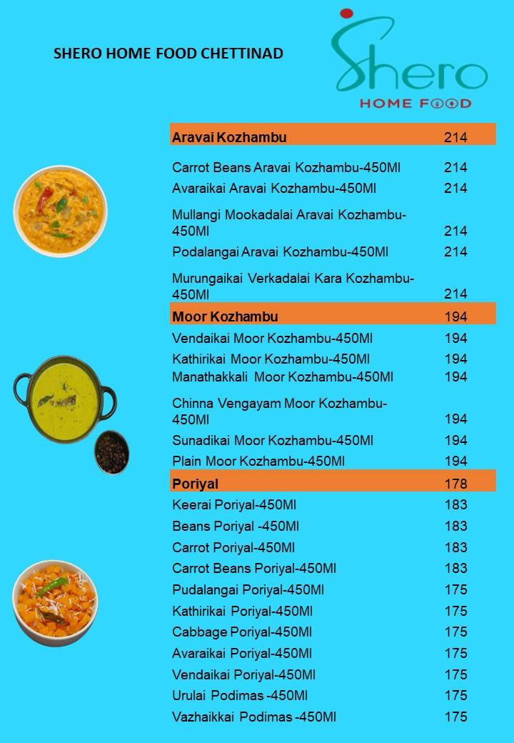 Menu of Shero Home Food - Chettinad, Manikonda, Hyderabad