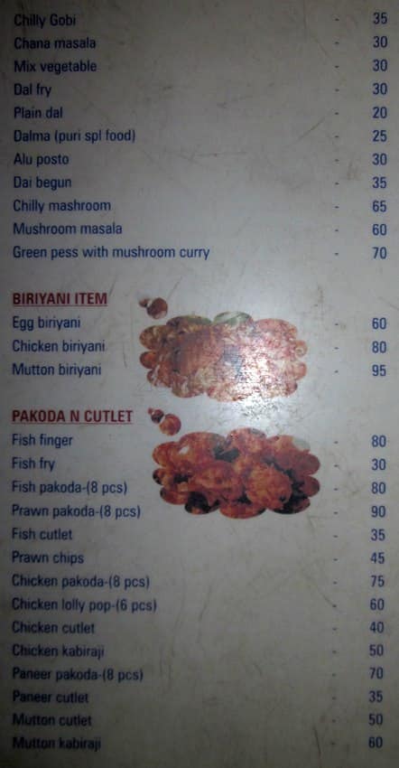 Mirabai Restaurant menu