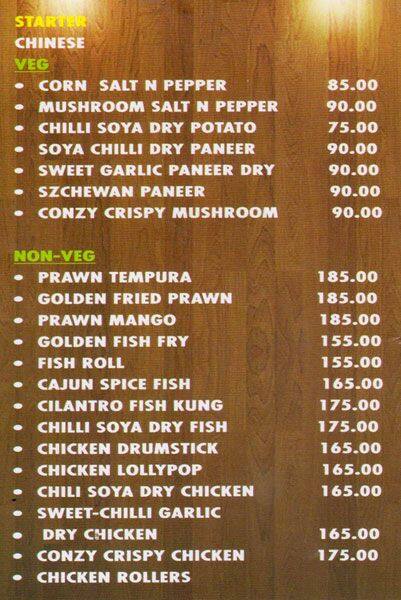 Menu at Nitty Gritty, Kolkata