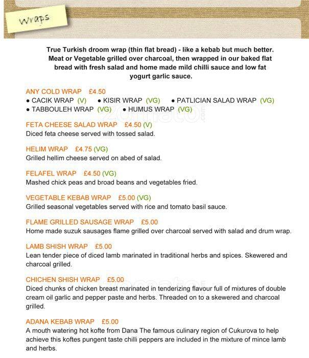 Menu at Ye Ye Noodle & Dumpling restaurant, London