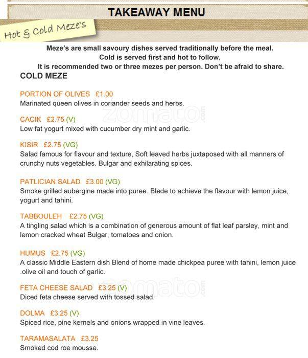 Menu at Ye Ye Noodle & Dumpling restaurant, London