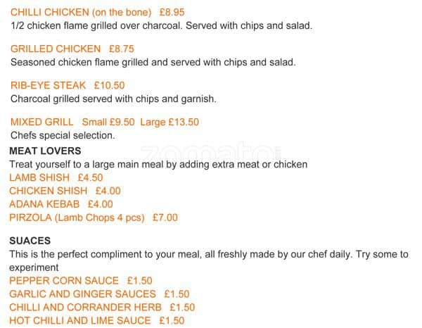 Menu at Ye Ye Noodle & Dumpling restaurant, London