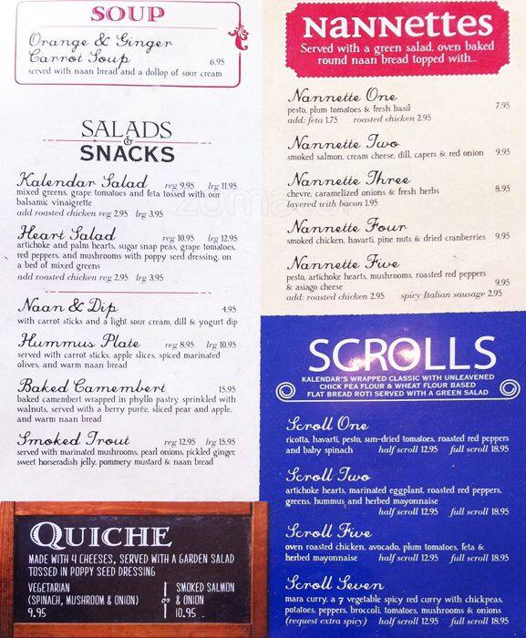Kalendar menu