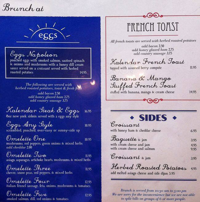 Kalendar menu