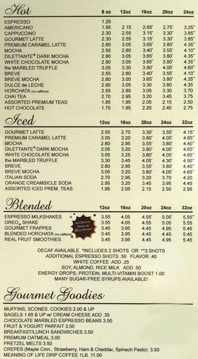 Gourmet Latte Menu, Menu for Gourmet Latte, Queen Anne: Lower, Seattle ...