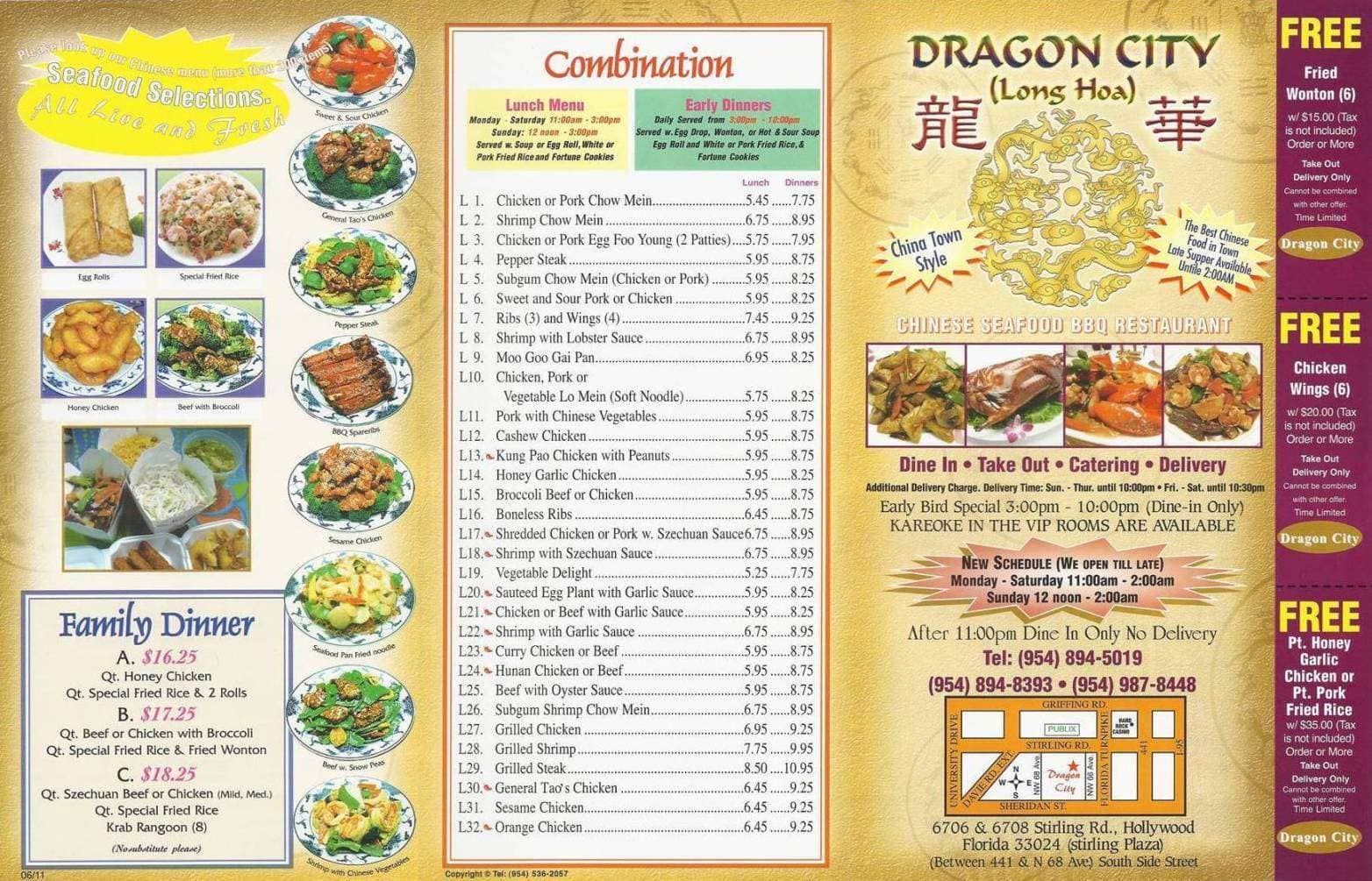 City dragon menu