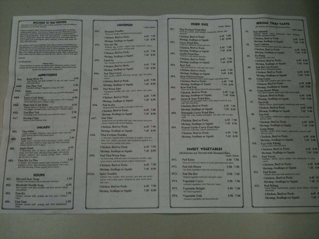 Thai Fortune Menu, Menu for Thai Fortune, Auburn Hills, Detroit