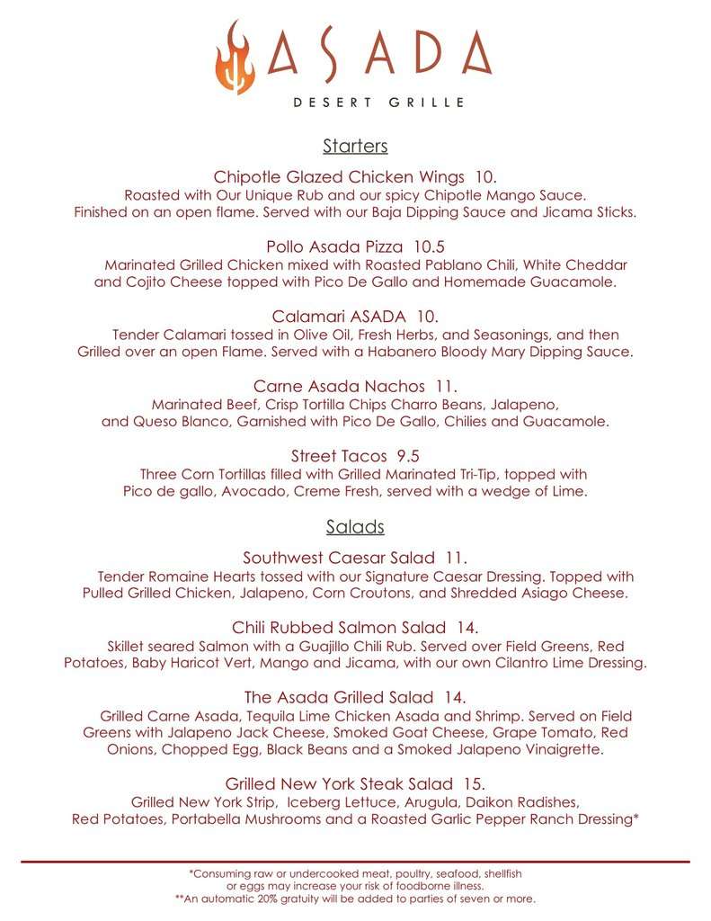 Graze Desert Grille Menu, Menu for Graze Desert Grille, North Scottsdale, Scottsdale