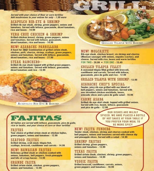 Menu At El Azabache Restaurant, Indianapolis, S East St Suite 11