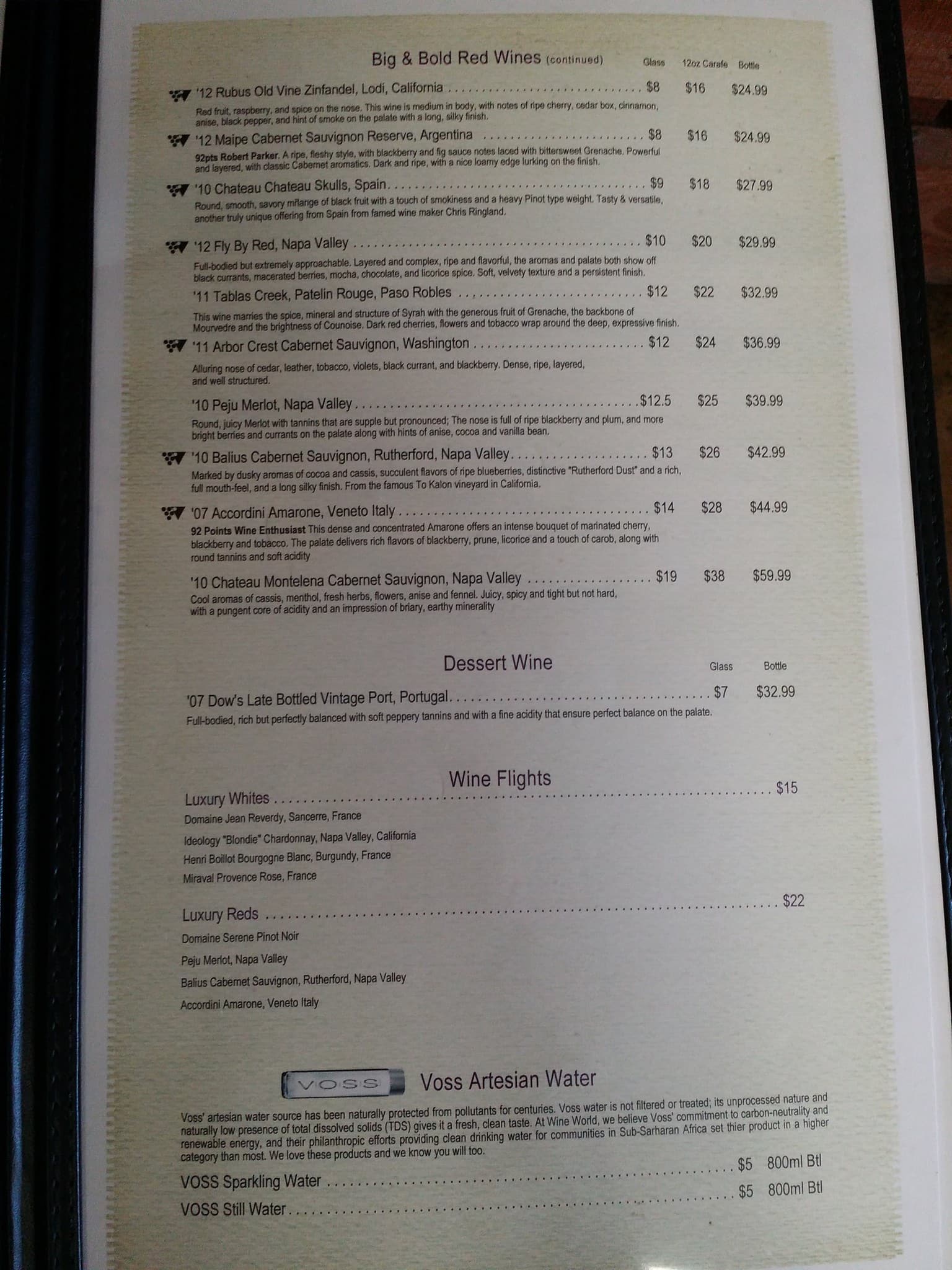 Menu at Wine World pub & bar, Destin, Commons Dr E