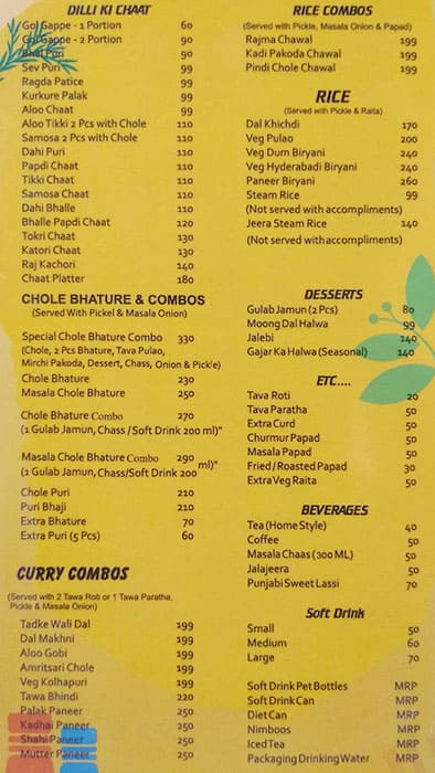 Only Paratha menu