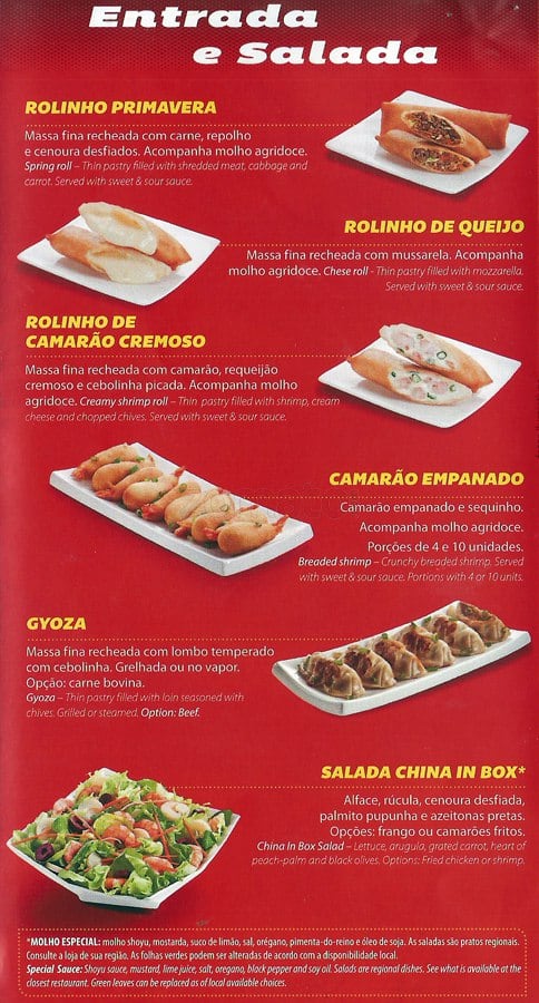 Menu At China In Box Restaurant Brasilia Asa Norte Comercio Local Norte 110 A 20 50