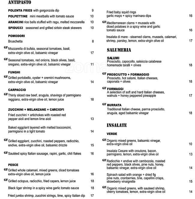 cibos restaurant menu