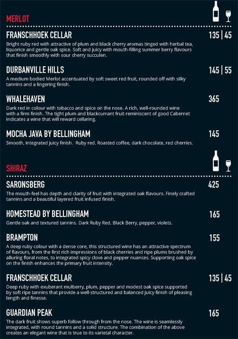 Menu at Butcher Block Grill - Rosebank pub & bar, Sandton, Crowne Plaza