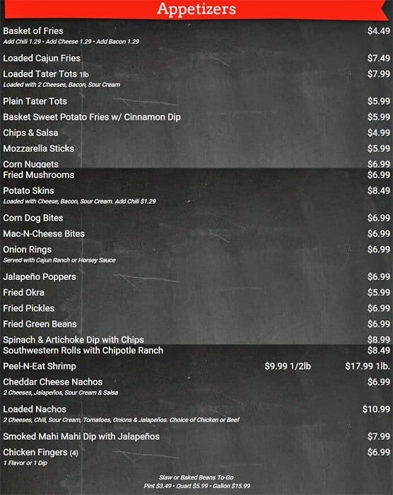 Wing Depot menu, Menu restauracji Wing Depot, Arlington, Jacksonville