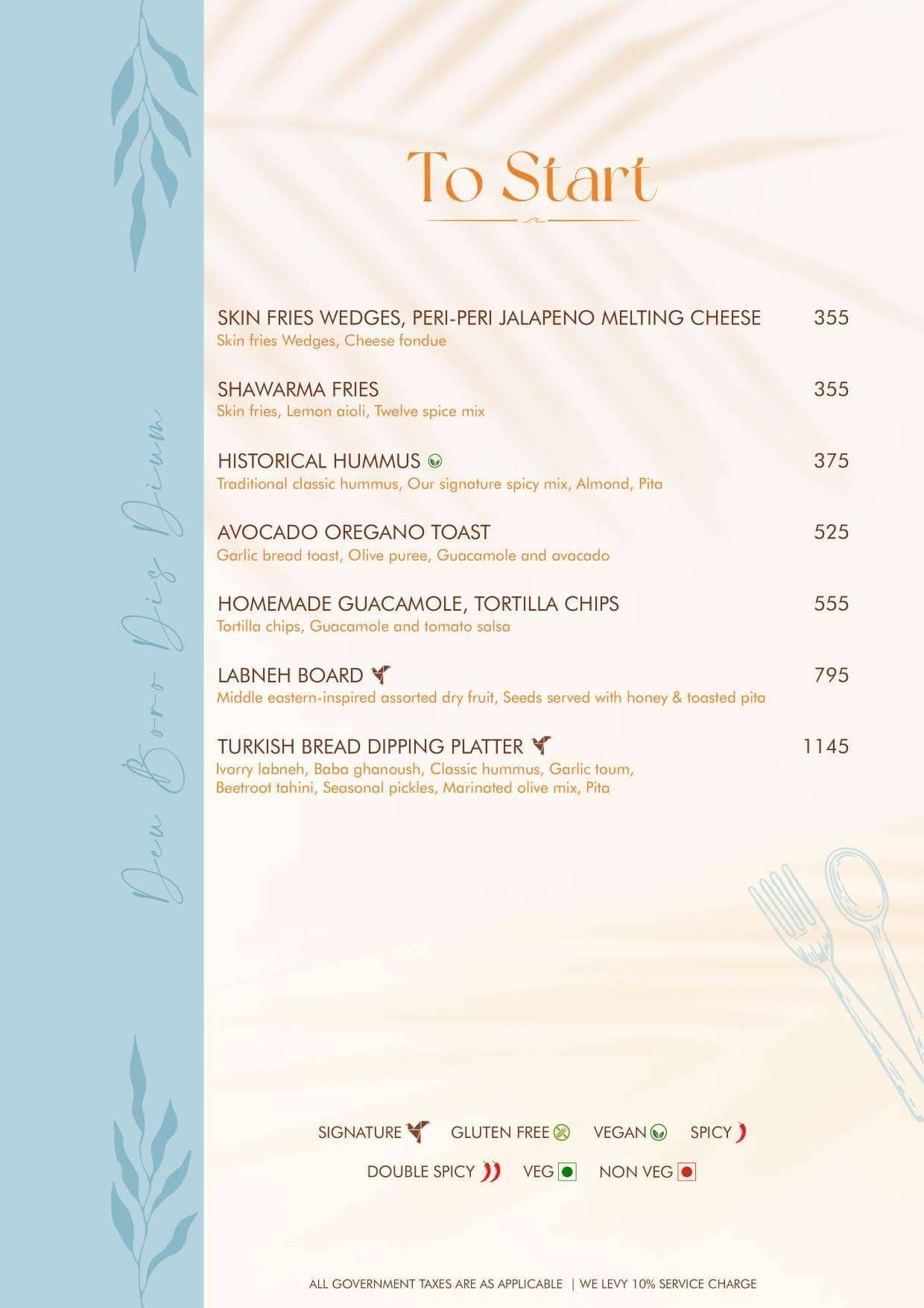 Menu of Ivoryy By The Cliff, Vagator, Goa