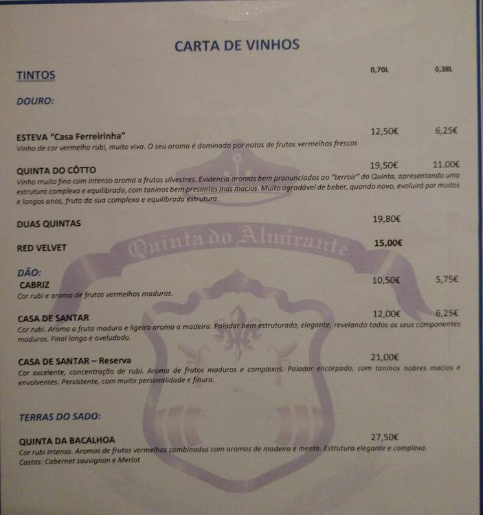 Menu At Quinta Do Almirante Restaurant Loures 4015