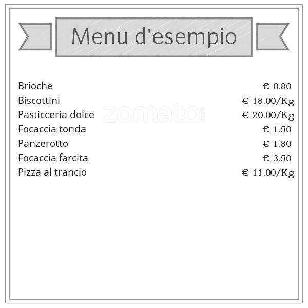 Menu di Panificio Bruno 