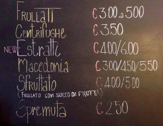 Menu di Macchiato caffè 