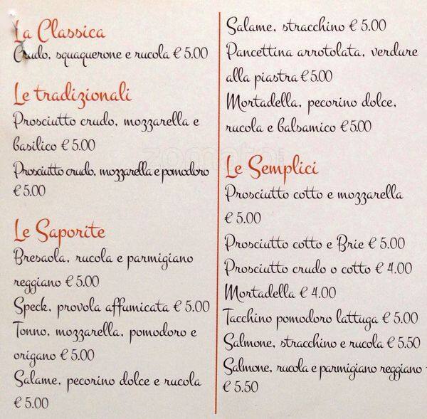 Menu di L'angolo Bar Caffeteria 