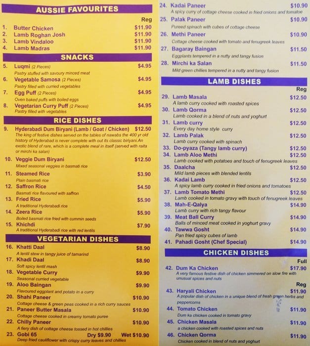 royal biryani house menu